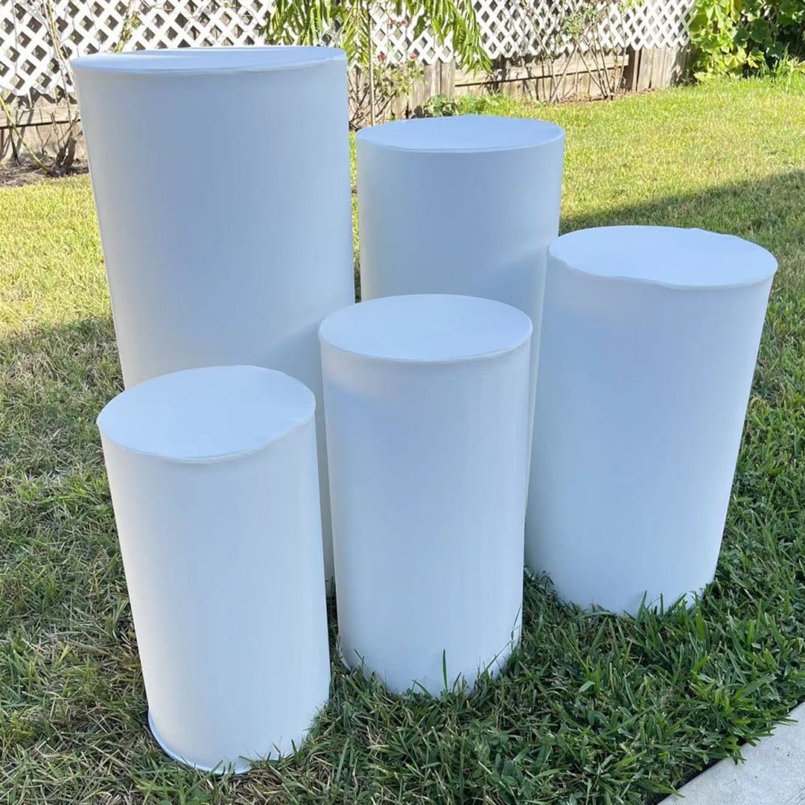 5pcs COVERS for Metal Cylinder Stands Pedestals Backdrop Party Etsy