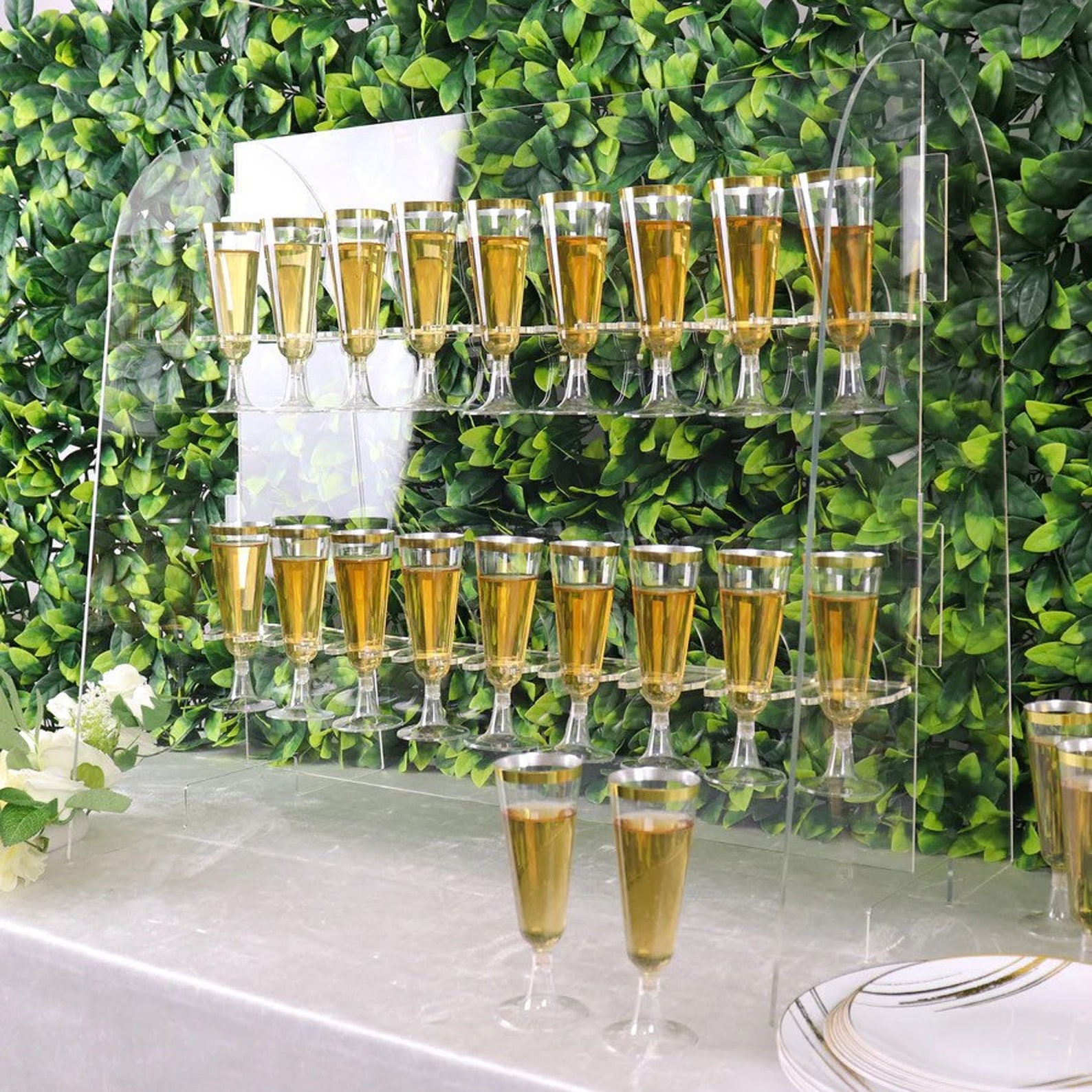 5tier Acrylic Champagne Wall Backdrop Party Decorations Stand Etsy