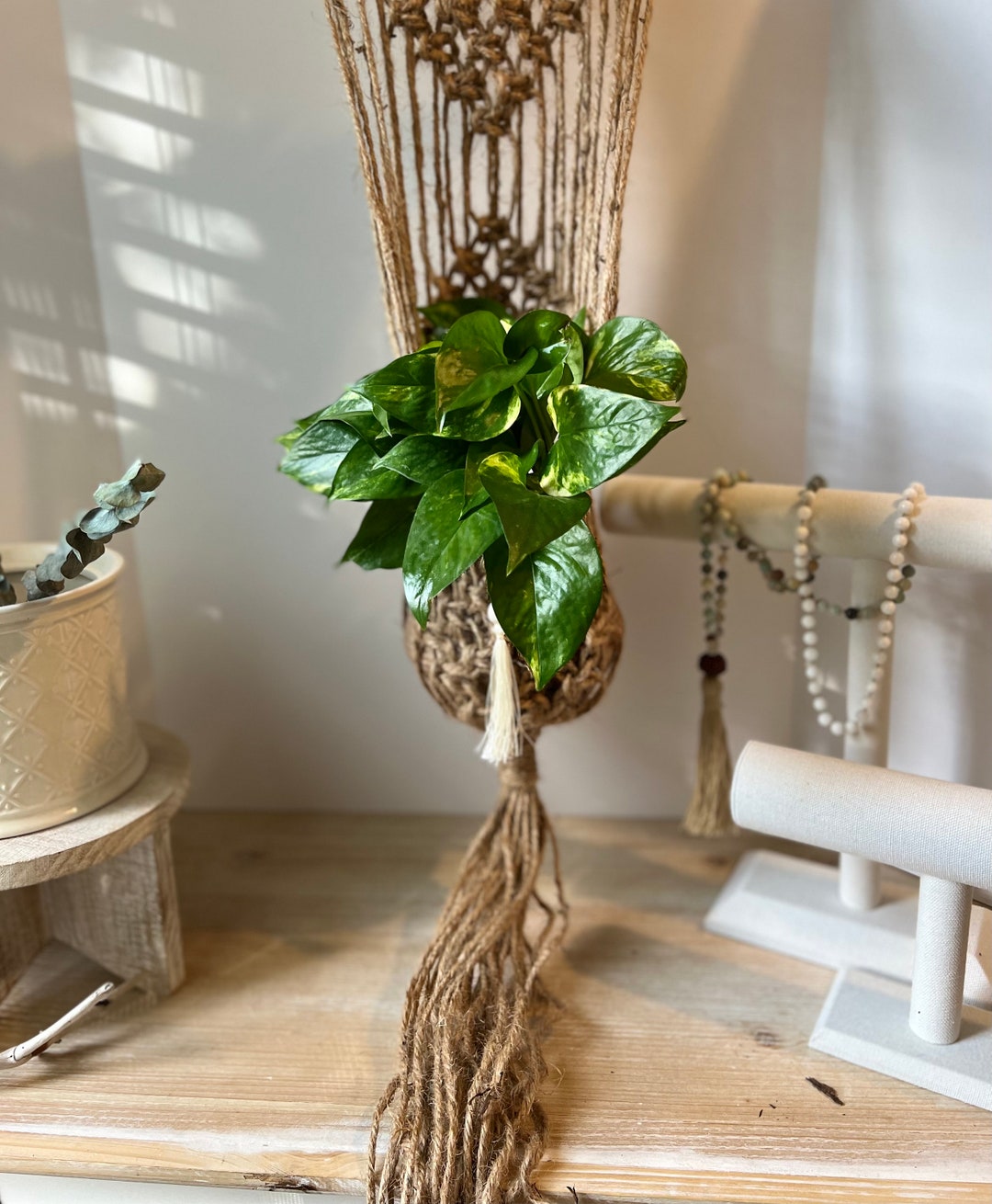 Large Driftwood Macrame Plant Hanger Etsy