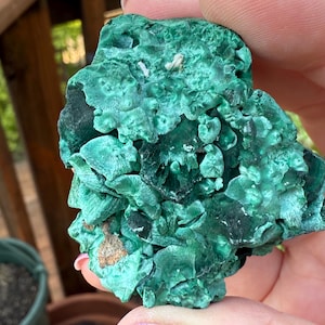 Velvet Malachite Specimen 53.4g | Natural Green Botryoidal Malachite Crystal, Raw Mineral Stone for Collection or Display
