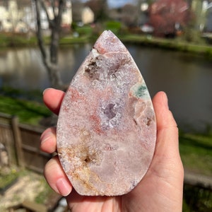 Crystallized Brazilian Pink Amethyst Flame | Statement Piece | Rainbows