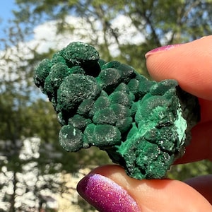 Velvet Malachite Specimen 30.8g | Natural Green Botryoidal Malachite Crystal, Raw Mineral Stone for Collection or Display