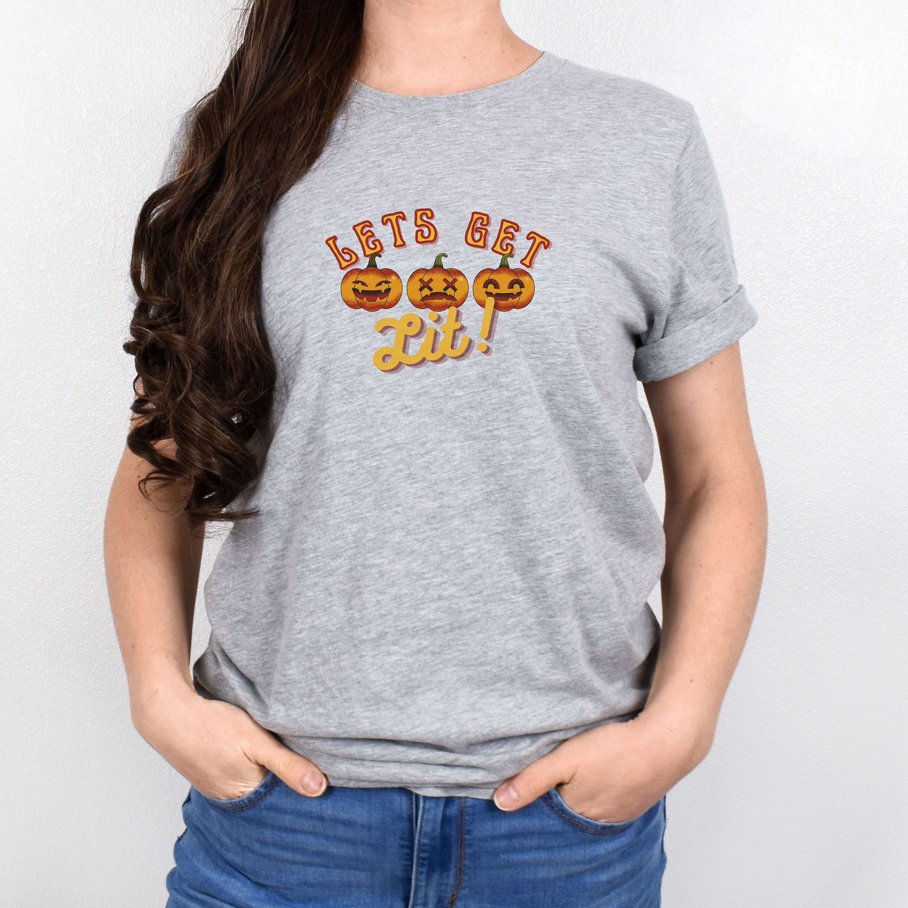 Discover Let's get lit, Jack o lantern tshirt, Funny halloween sayings, Funny halloween shirt, Jack o lantern shirt, Here for the boos