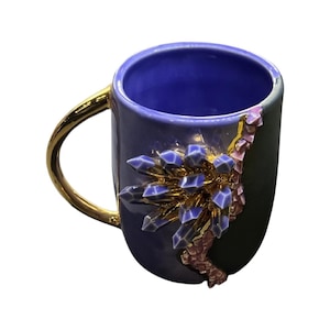 Naomi Singer - Signed Modern Geode/22k Gold Coffee Mug - 4.5&quot;