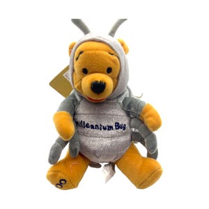 Disney Store - Millennium Pooh Bean Bag - With Tag - 7&quot;