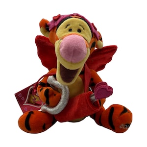 Disney Store London - Cupid Tigger - Mini Bean Bag - Vintage - 10&quot;