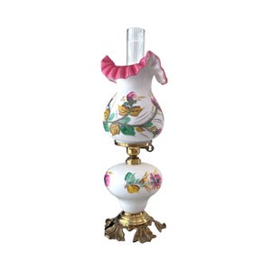 Fenton Art Glass Shades On LG Write Peachblow Lamp - 20&quot;