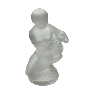Lalique Crystal - Diane Kneeling With Fawn - Signed Lalique France - 4.5&quot;