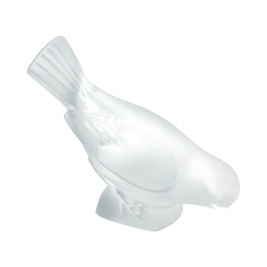 Lalique Crystal - Sparrow Head Down Figurine - Signed Lalique - 4&quot;