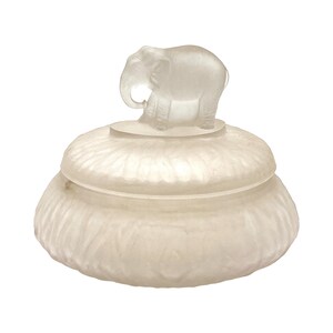 L.E. Smith - Elephant Powder Dish - Vintage - 5.5&quot;