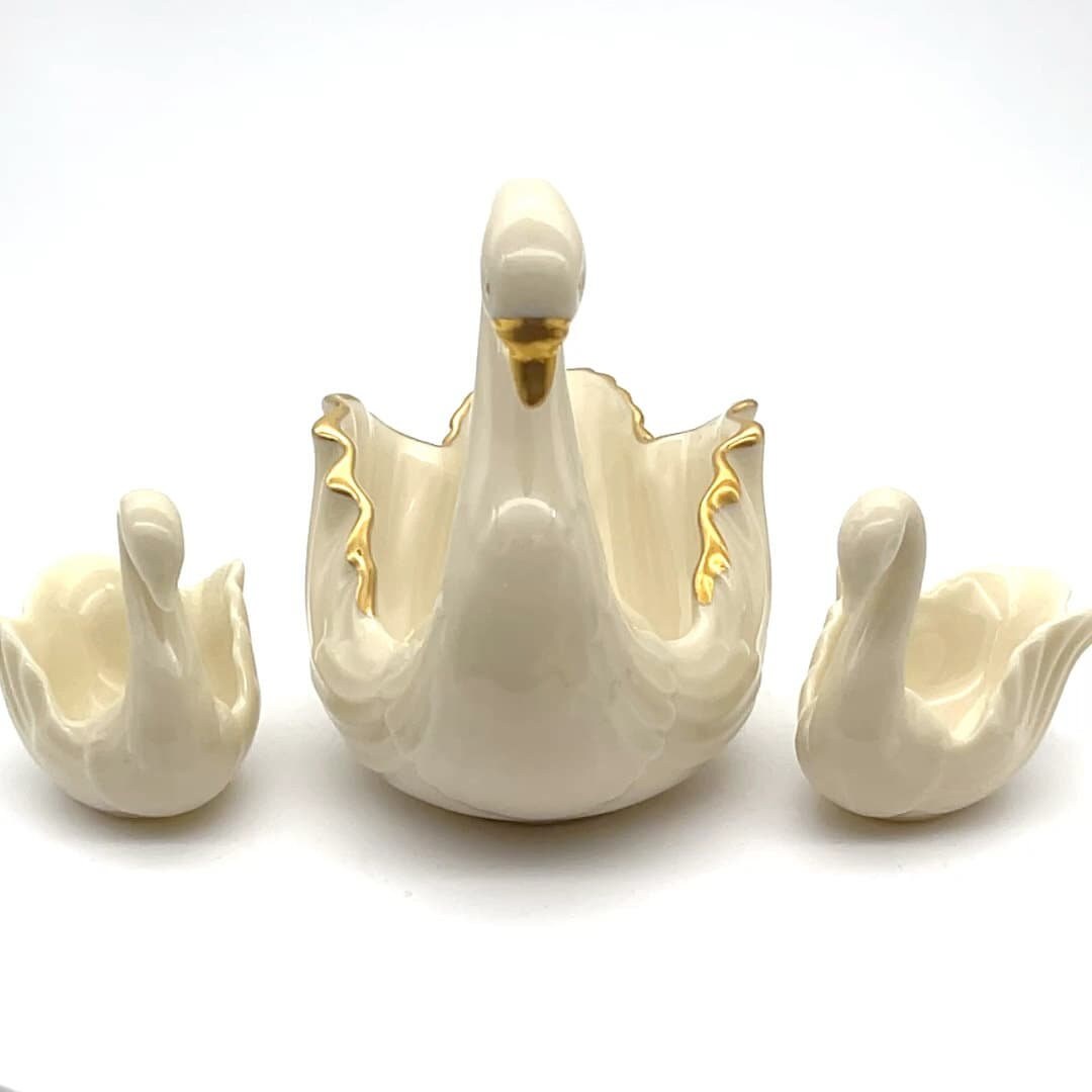 Lenox Swans Figurines Set of 3 4 Etsy