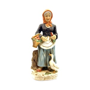 Homco - Woman & Duck - Vintage - 12&quot;