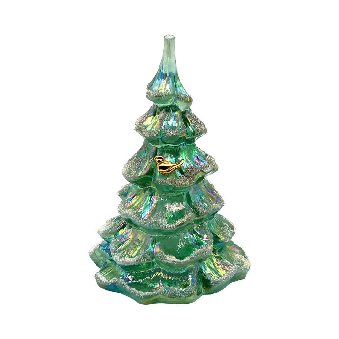 Fenton Christmas Tree With Snow Bird With Box Etsy