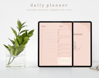 minimalistic aesthetic daily digital/printable planner template for iPad | GoodNotes portrait (pink chai)