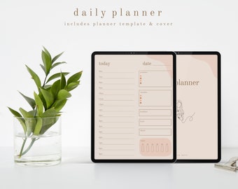 minimalistic aesthetic daily digital/printable planner template for iPad | GoodNotes portrait (Mocha)