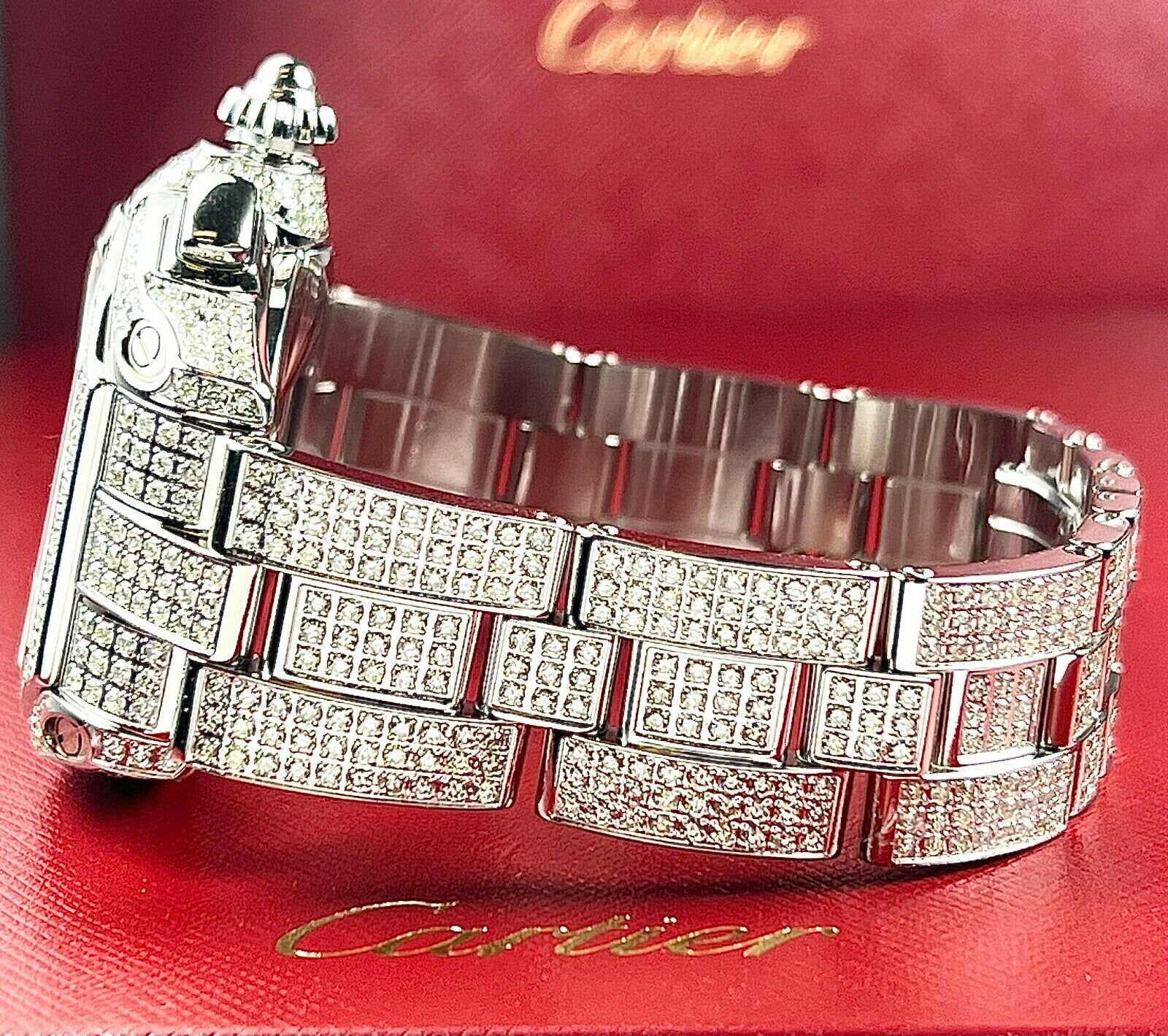 Cartier Roadster XL Men's Watch Black Dial 43mm Iced Out - Etsy