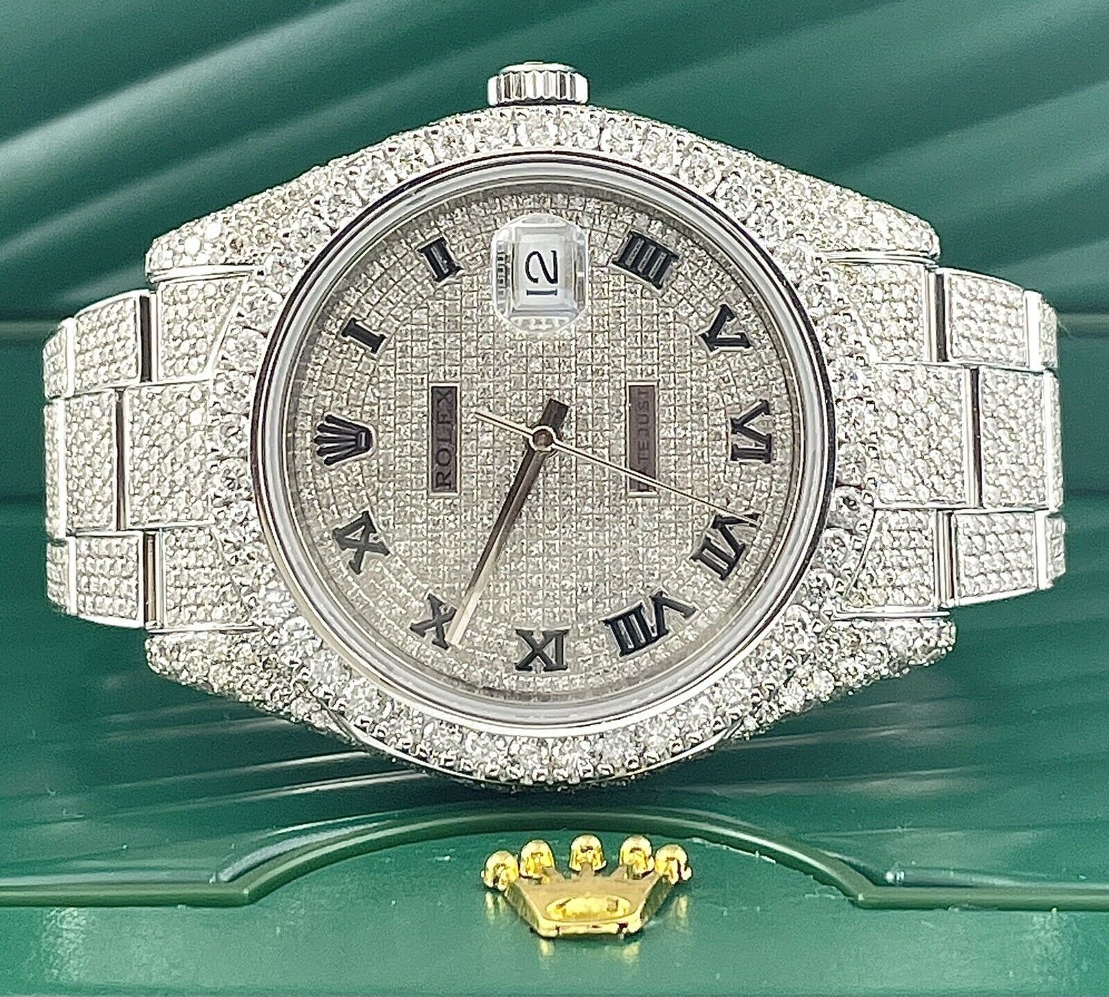 Rolex Men es Datejust II Oyster 41mm Iced Out 20ct Echte - Etsy.de