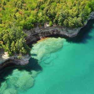 Rocce nella foto Natl Lakeshore 1 / Munising, Michigan / Penisola superiore / Stampa digitale, su tela o fotografica
