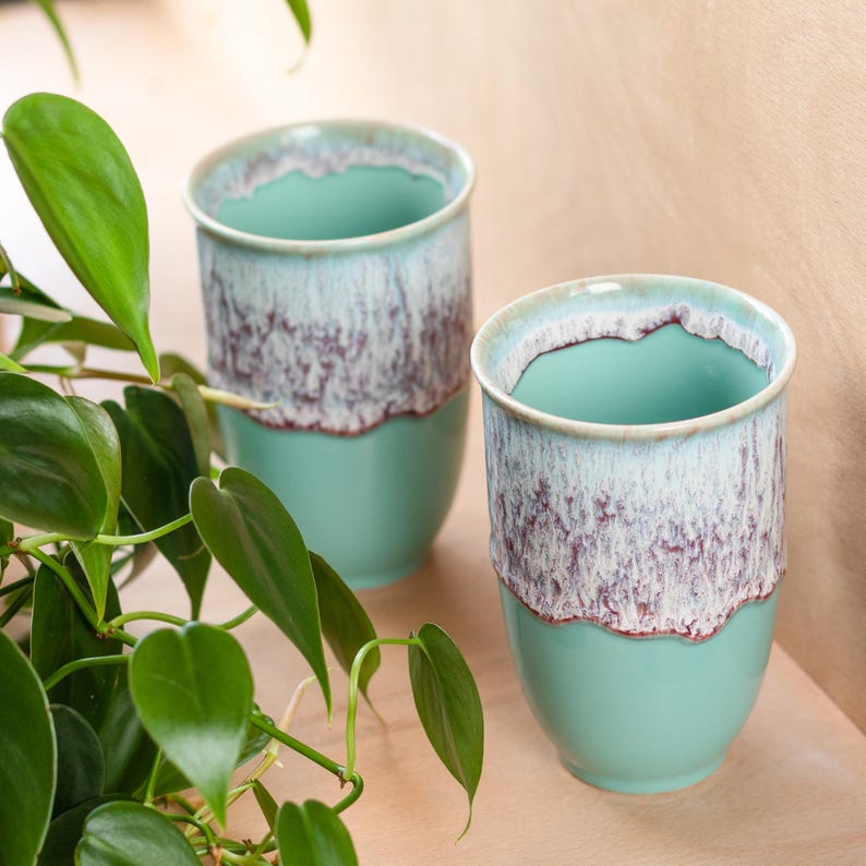 12oz Ceramic Travel Mug with Silicone Lid & Heat Band – Reusable Pottery Coffee Cup, Gift for Coffee Lovers, Nebula, Eco Mug image 8