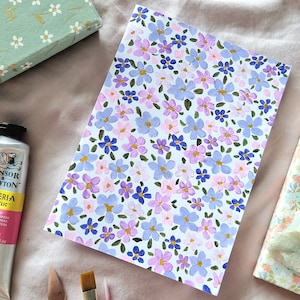 Biglietto d'auguri dipinto a mano, per ogni occasione / Design elegante floreale a pois viola lilla e rosa per gli amanti della natura, giardinieri, mamma, nonna