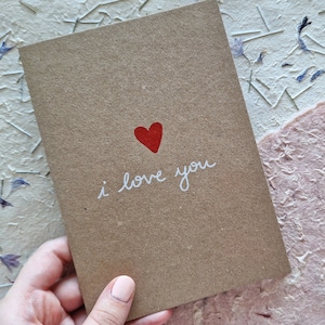 Cartão de Dia dos Namorados e Aniversário de Amor | Cartão pintado à mão, design de coração vermelho para parceiro, esposa, marido, namorado, personalizado