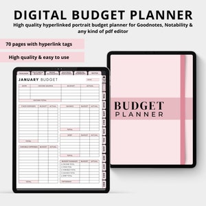 Digital Budget Planner, Finance Tracker, Finance Planner, Digital Budget, Portrait Digital Planner, GoodNotes Planner, Notability Planner