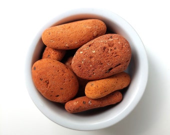 15 pcs clay pebbles, natural red clay rocks size 0.78in/2 cm up to 2.75in/7 cm