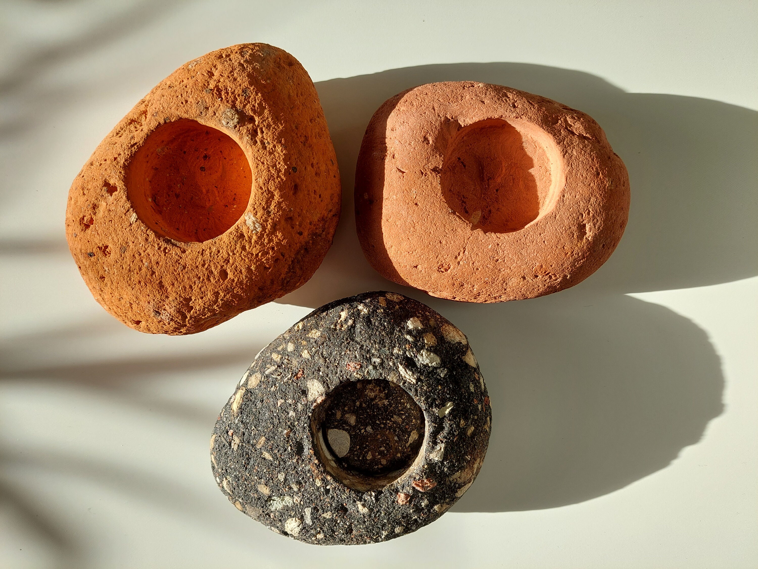 Clay Stone Candle Holder 1 Piece Natural Stone Tealight Etsy