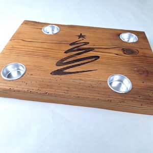 Handcrafted Large Reclaimed Wood Advent Candle Holder – Eco-Friendly Holiday Centerpiece, Kerzenhalter aus Holz Adventskranz
