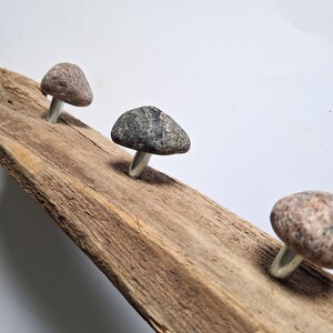 Driftwood Wall Hanger with 3 Stone Knobs – Rustic Boho Natural Decor