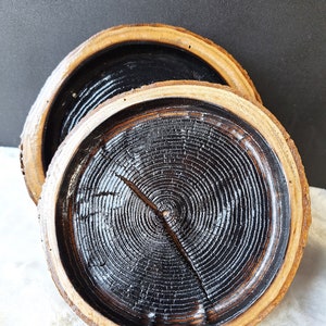 Wooden bowl, Decorative bowl, Snack bowl, Burned wood bowl, Varnished bowl, Ash tree bowl