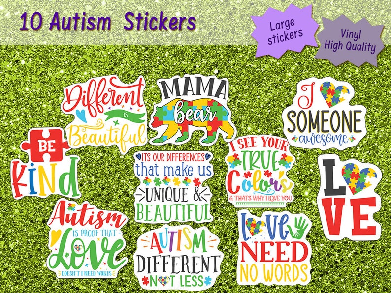 Subtle Autism Sticker Autism Awareness Stickers: Waterproof Vinyl Decals, Laptop Stickers (10 ...