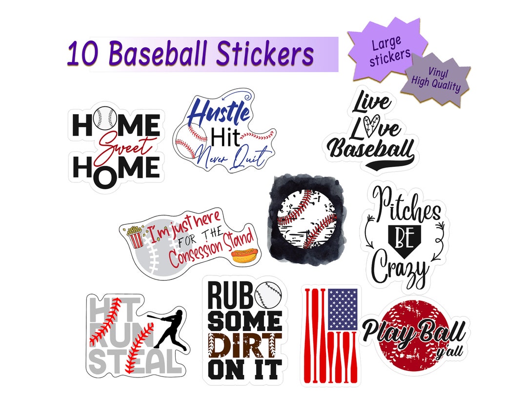 Baseball Stickers: Waterproof Vinyl Decals for Laptops, Water Bottles ...