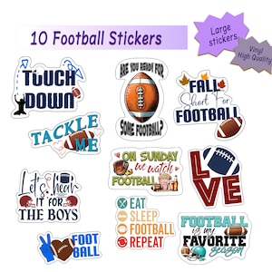 Football Stickers: Waterproof Vinyl Decals for Laptop, Water Bottle