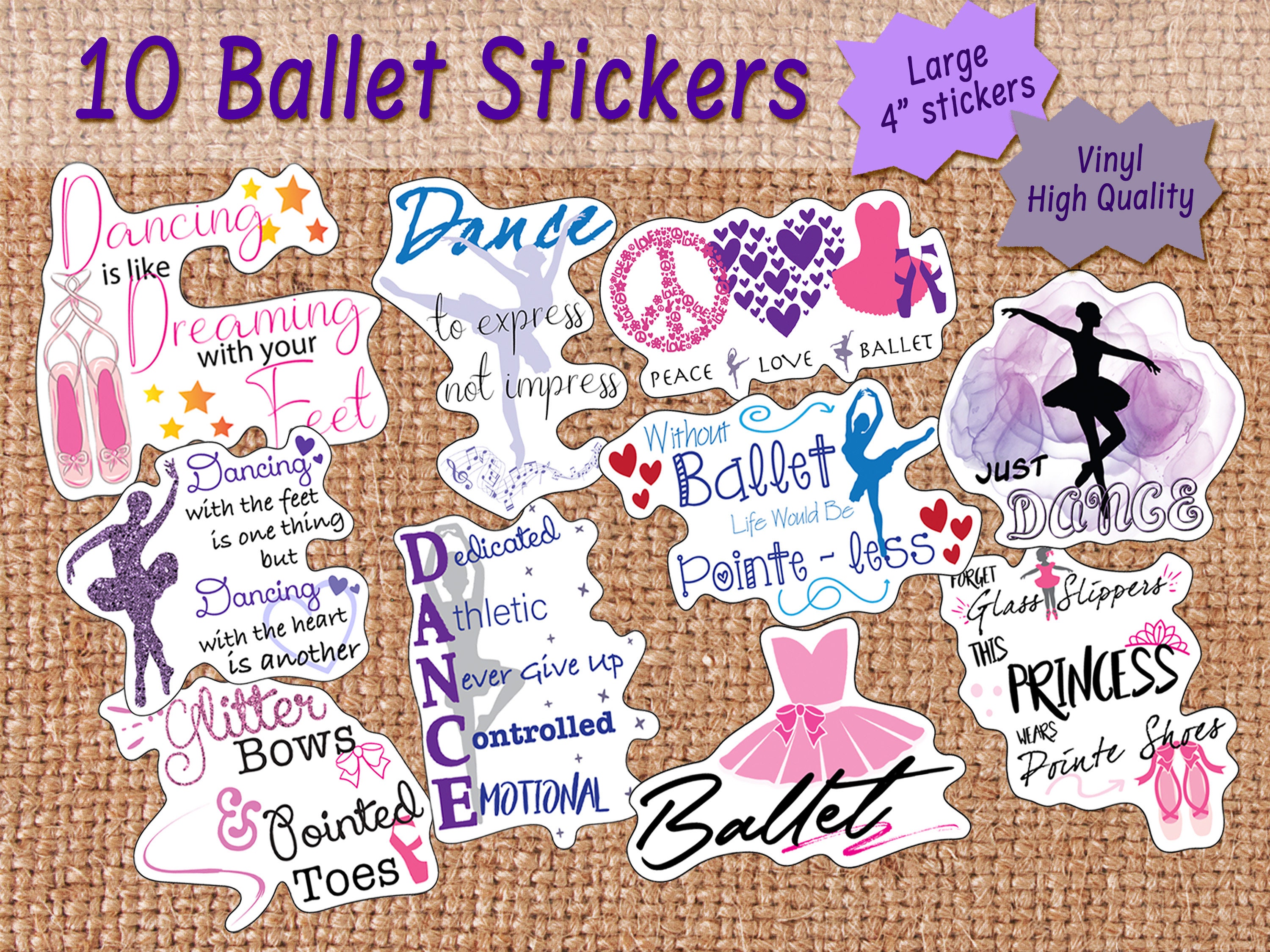 Ballerina Stickers Perfect Ballet Gift Waterproof, Durable, Extra ...