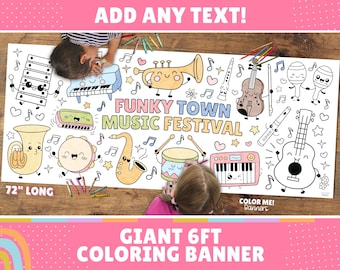 Music Doodles Giant Coloring Banner  - 30" x 72"