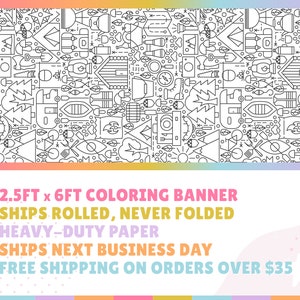 GIANT Camping Coloring Banner | 6 Feet Tall | Huge Table Covering to ...