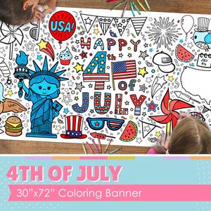 4th of July Coloring Tablecloth Etsy