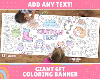 Winter Wonderland Coloring Banner | 6 ft Tablecloth Activity