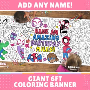 GIANT Amazing Friends Coloring Banner | Customizable 6 Feet Long | 30" x 72" inches | Huge Table Covering to Color