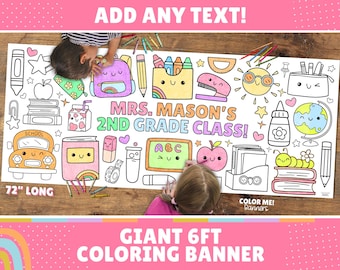 School Doodles Giant Coloring Banner  - 30" x 72"