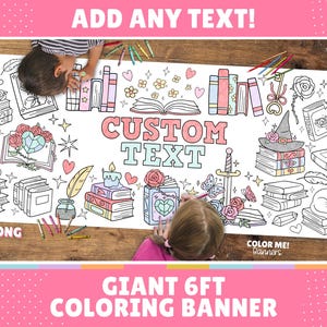 Giant Book Club Coloring Banner | 6 ft Paper Tablecloth