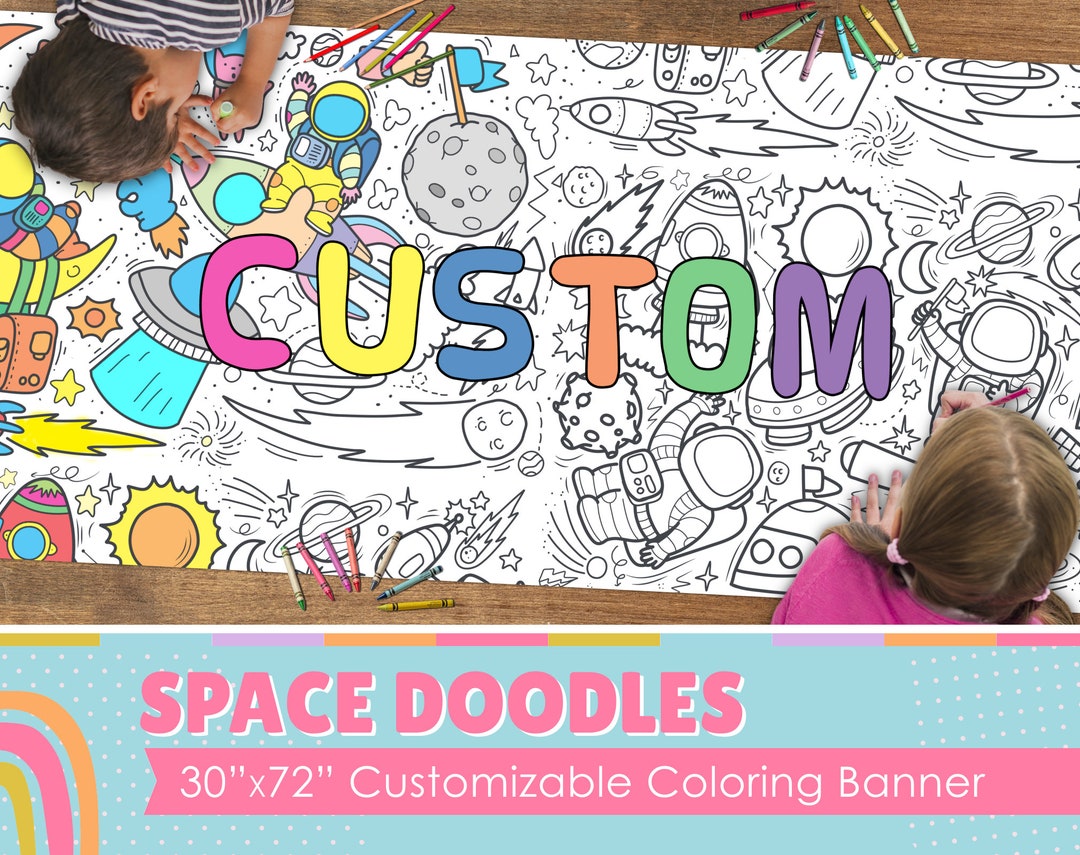 GIANT Space Coloring Banner or Poster | Customizable Outer Space ...