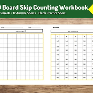 Montessori 100 Board Skip Counting Workbook | Hands-on Multiplication Practice