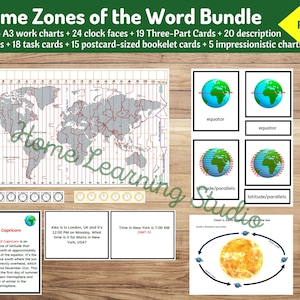 Time Zones of the World Montessori Bundle - Geography and Time Concepts