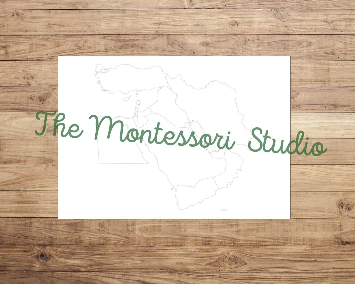 Map of the Middle East Montessori Bundle - Etsy