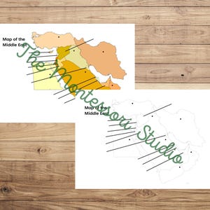 Map of the Middle East Montessori Bundle - Etsy