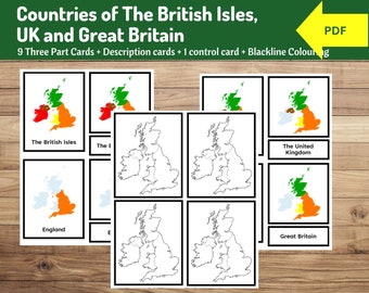 Paesi delle isole britanniche, Regno Unito e Gran Bretagna / Geografia Montessori