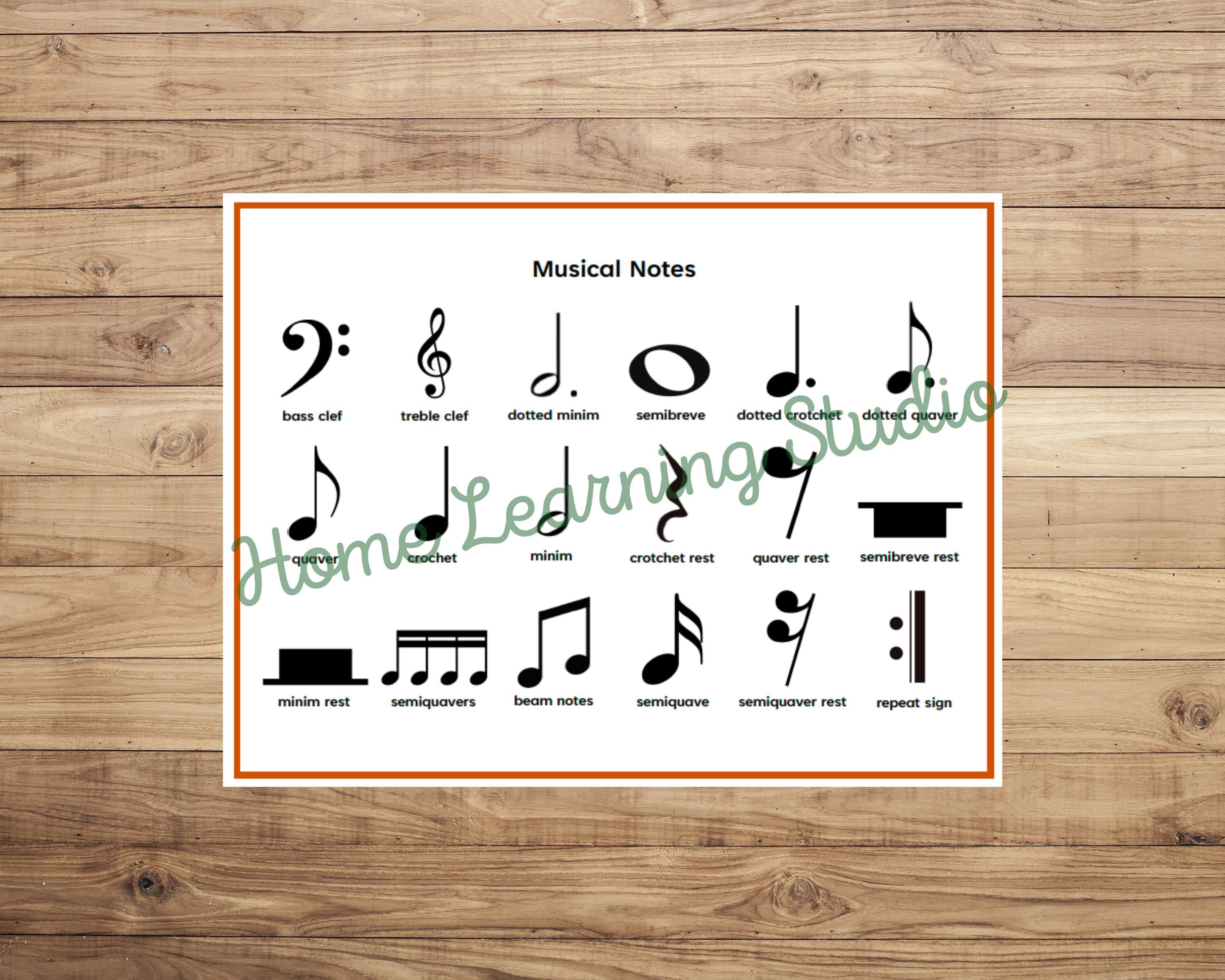 Music Notes Montessori Three-part Cards Music Notations Flash Cards ...