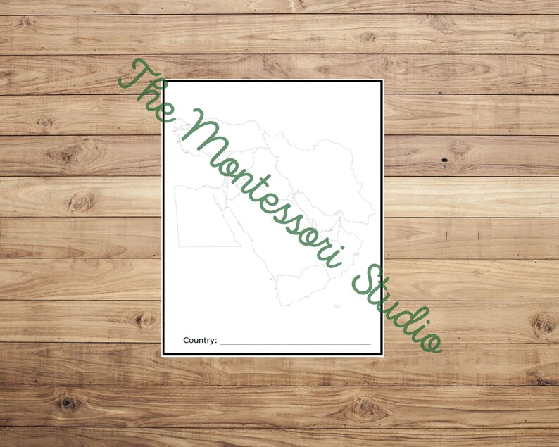 Map of the Middle East Montessori Bundle - Etsy